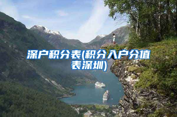 深户积分表(积分入户分值表深圳)
