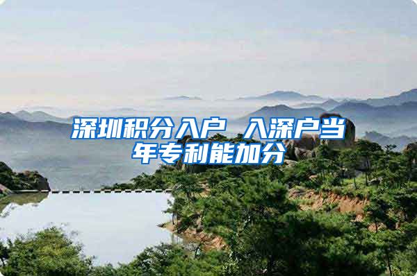 深圳积分入户 入深户当年专利能加分