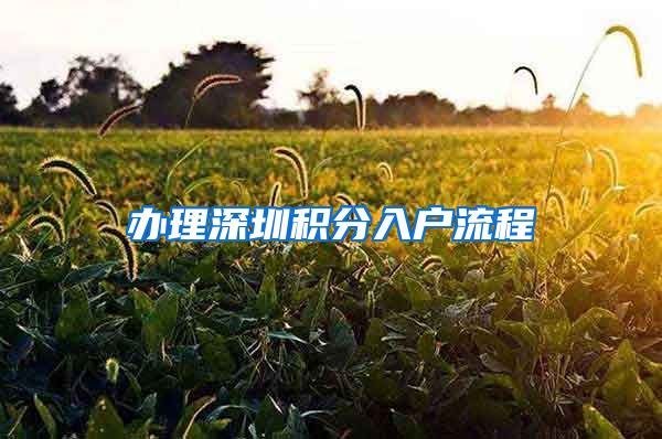 办理深圳积分入户流程