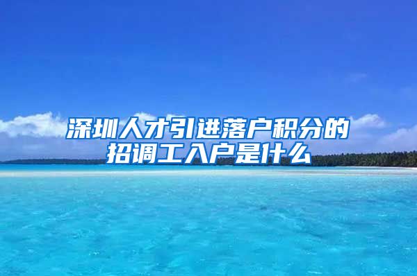 深圳人才引进落户积分的招调工入户是什么