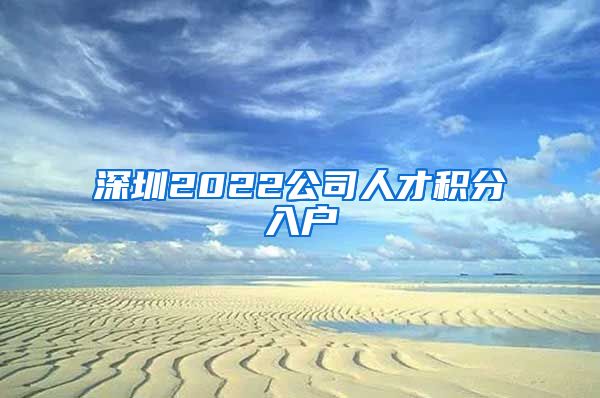 深圳2022公司人才积分入户