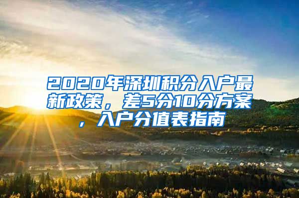 2020年深圳积分入户最新政策，差5分10分方案，入户分值表指南