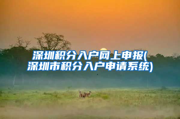 深圳积分入户网上申报(深圳市积分入户申请系统)