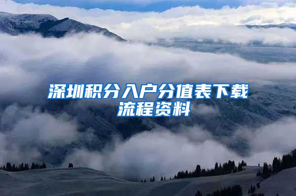 深圳积分入户分值表下载 流程资料