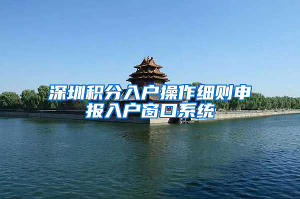 深圳积分入户操作细则申报入户窗口系统
