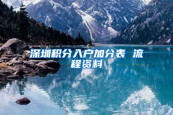 深圳积分入户加分表 流程资料