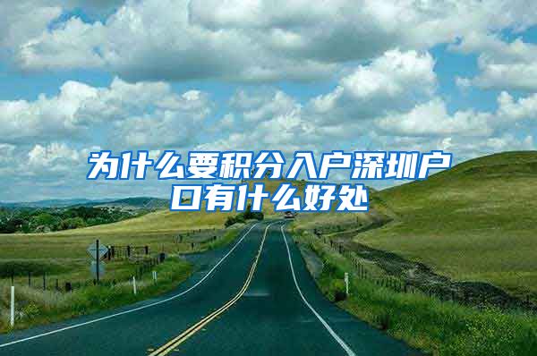 为什么要积分入户深圳户口有什么好处