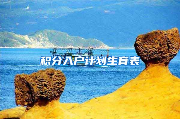 积分入户计划生育表