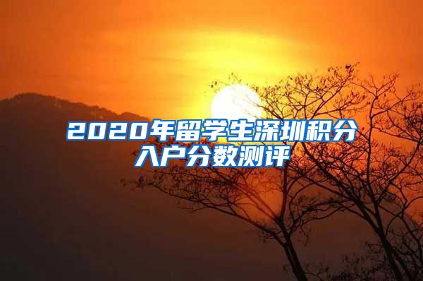 2020年留学生深圳积分入户分数测评