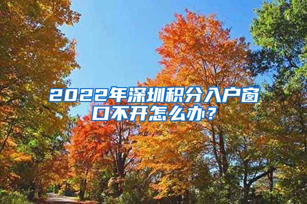 2022年深圳积分入户窗口不开怎么办？