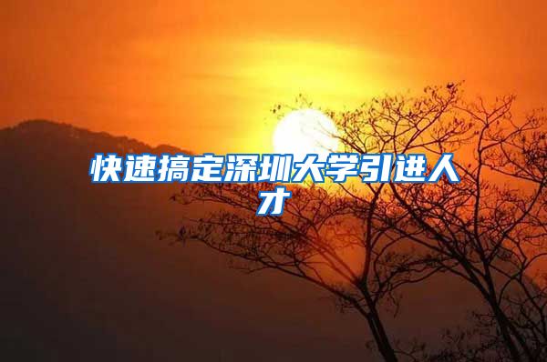 快速搞定深圳大学引进人才