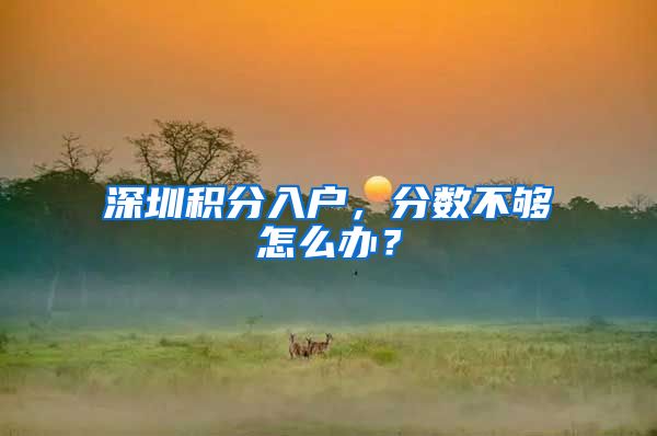 深圳积分入户，分数不够怎么办？
