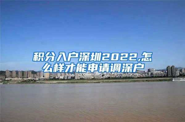 积分入户深圳2022,怎么样才能申请调深户