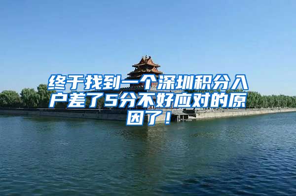 终于找到一个深圳积分入户差了5分不好应对的原因了！