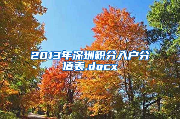 2013年深圳积分入户分值表.docx