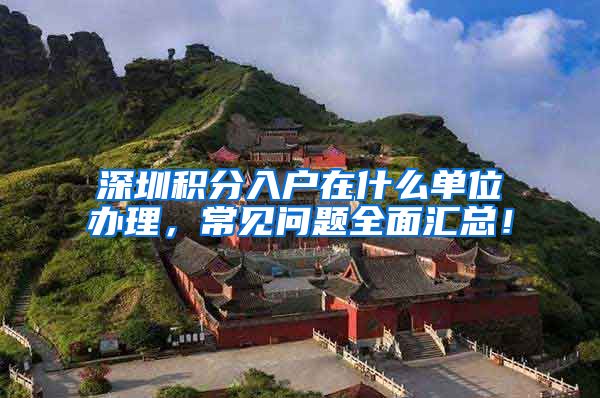 深圳积分入户在什么单位办理，常见问题全面汇总！
