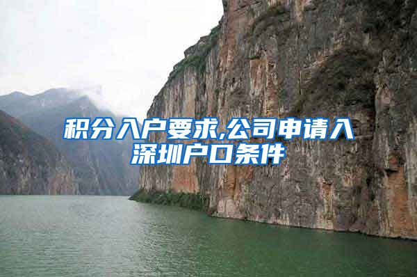 积分入户要求,公司申请入深圳户口条件