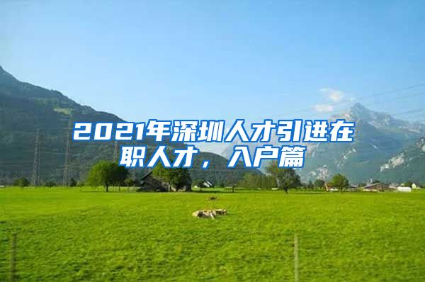 2021年深圳人才引进在职人才，入户篇