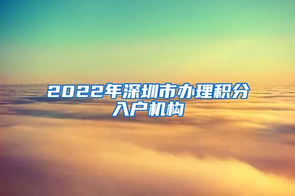 2022年深圳市办理积分入户机构