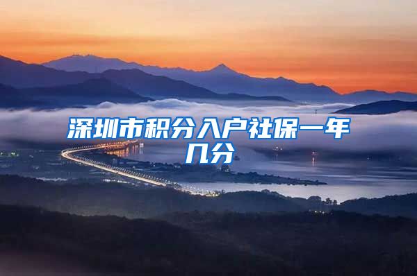 深圳市积分入户社保一年几分