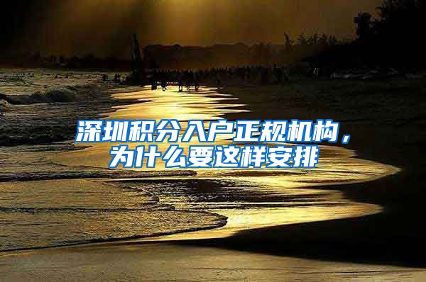 深圳积分入户正规机构，为什么要这样安排