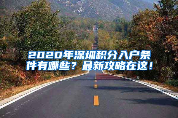 2020年深圳积分入户条件有哪些？最新攻略在这！
