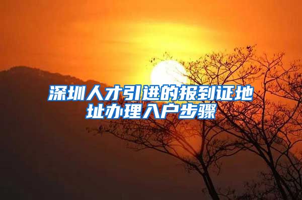 深圳人才引进的报到证地址办理入户步骤