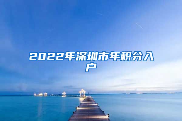 2022年深圳市年积分入户