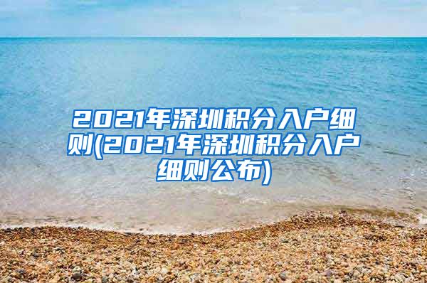 2021年深圳积分入户细则(2021年深圳积分入户细则公布)