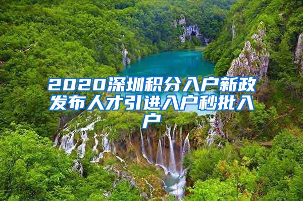2020深圳积分入户新政发布人才引进入户秒批入户
