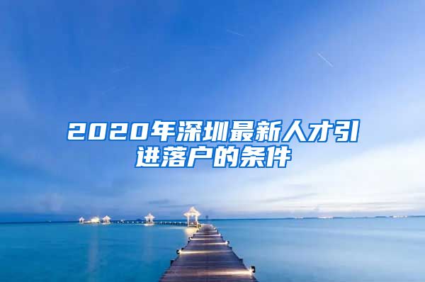 2020年深圳最新人才引进落户的条件