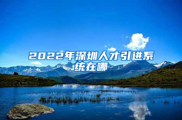 2022年深圳人才引进系统在哪