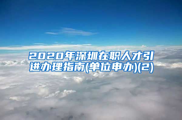 2020年深圳在职人才引进办理指南(单位申办)(2)