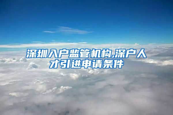 深圳入户监管机构,深户人才引进申请条件