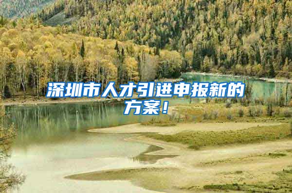 深圳市人才引进申报新的方案！