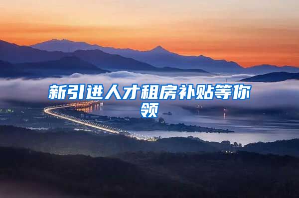 新引进人才租房补贴等你领