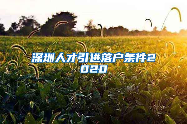深圳人才引进落户条件2020