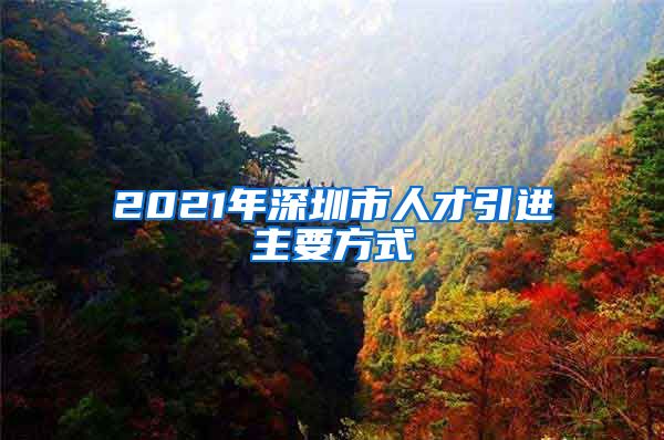 2021年深圳市人才引进主要方式
