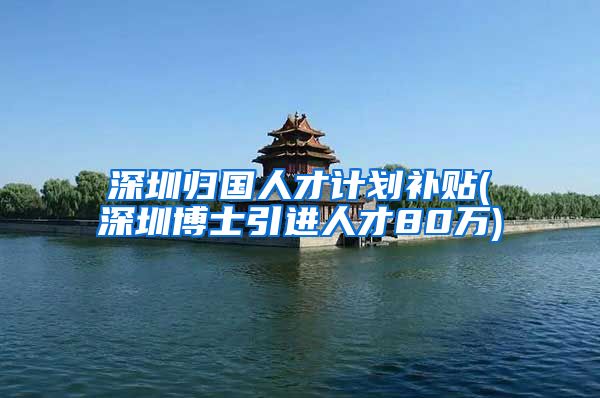 深圳归国人才计划补贴(深圳博士引进人才80万)