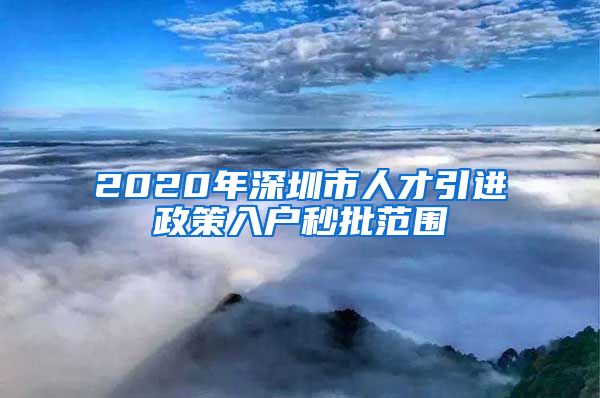 2020年深圳市人才引进政策入户秒批范围