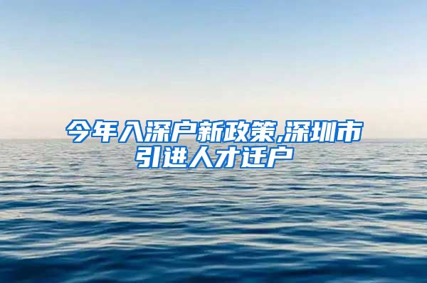 今年入深户新政策,深圳市引进人才迁户