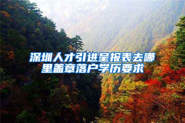深圳人才引进呈报表去哪里盖章落户学历要求