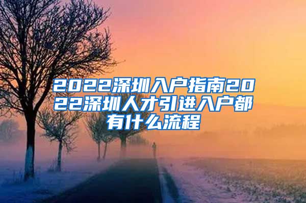 2022深圳入户指南2022深圳人才引进入户都有什么流程