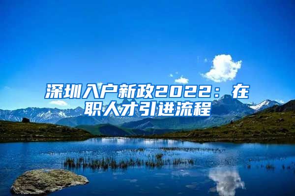 深圳入户新政2022：在职人才引进流程