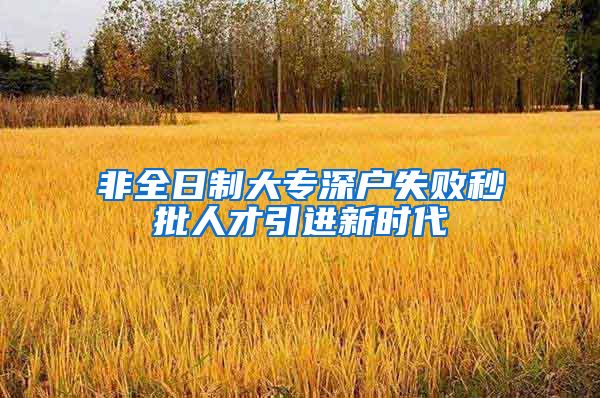 非全日制大专深户失败秒批人才引进新时代