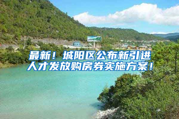 最新！城阳区公布新引进人才发放购房券实施方案！