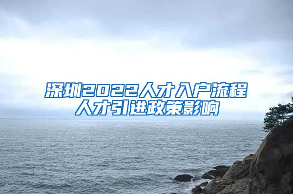 深圳2022人才入户流程人才引进政策影响