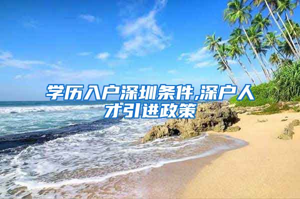 学历入户深圳条件,深户人才引进政策