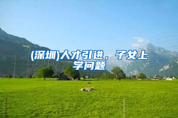 (深圳)人才引进，子女上学问题