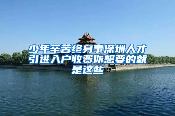 少年辛苦终身事深圳人才引进入户收费你想要的就是这些